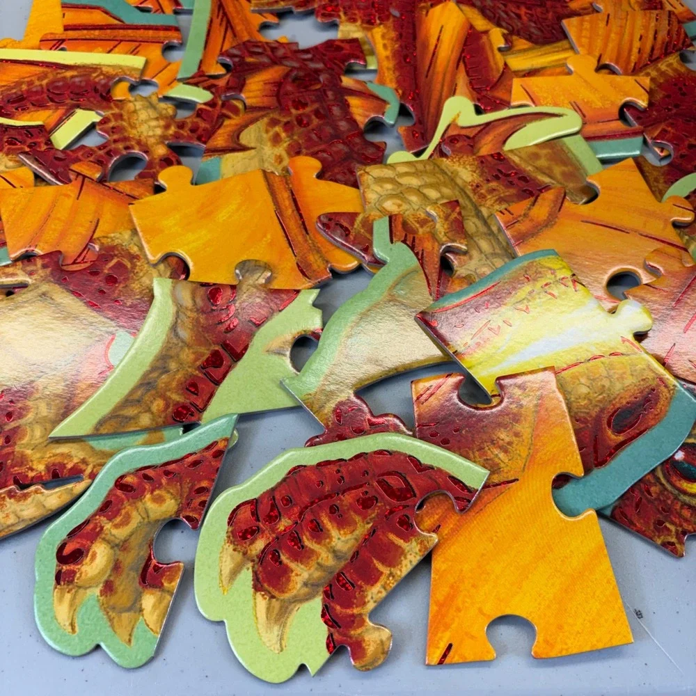 Peaceable Kingdom Shiny Dragon Floor Puzzle 55 Piece Foil Accents Ages 5+ PZ52